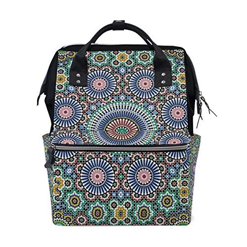 MONTOJ Kleurrijke Traditionele Arabische Cirkel canvas Reistas Campus Rugzak - 5701637648249