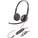 HP Poly Blackwire 3225 - Blackwire 3200 Series - headset - op oor - met bekabeling - 3,5 mm-stekker, USB-C - zwart - gecertificeerd voor Skype for Business, Cisco Jabber-certificering, Avaya-gecertificeerd, UC-gecertificeerd