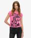 Superdry Femme T-shirt Punk Fantaisie à Mancherons Rose et Noir Logo Imprimé, Taille: 38