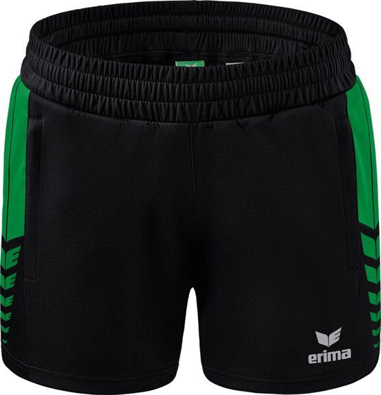 ERIMA Six Wings Worker Short Dames Zwart-Smaragd Maat 38