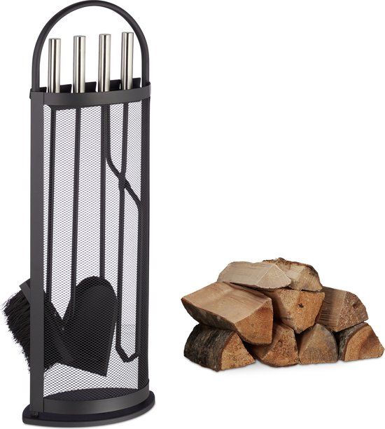 Relaxdays Haardset - Modern Design - 5-Delig - Antraciet