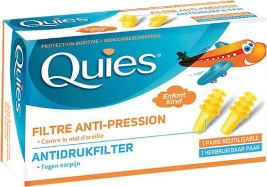 Quies Speciale Kindervliegtuigen Gehoorbescherming - Geel - 1 Paar