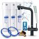 Ari robinet de cuisine 3 voies Venom, noir mat, robinet extractible. Inclut système de filtration d'eau Aquaphor, pivotant à 360°