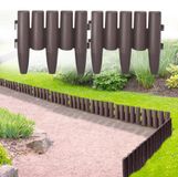 Bordure de gazon flexible en plastique de 15 cm de haut, 8,4 m, marron
