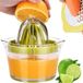 Sans marque Presse-agrumes avec presse-citron et presse-orange, verre doseur intégré et râpe, vert