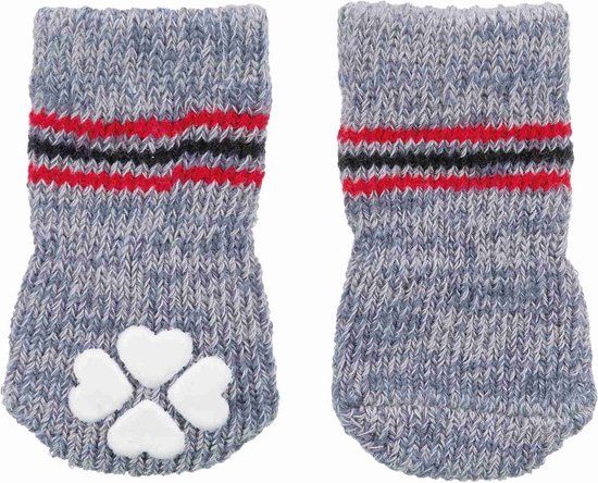 Trixie Hondensokken - Anti-slip - Grijs - XXS / XS - 2 Stuks