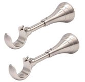 15,2 cm gordijnroedebeugels, zware grote gordijnroedebeugel, extra lange gordijnhouder voor 3/4 tot 2,5 cm stangen, 2 stuks beugels voor gordijnroede, wandmontage, set van twee, geborsteld nikkel,