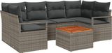 vidaXL Tuinbank - Set - 7-delig - Grijs - Polyrattan