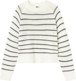 LMTD NAME IT - NLFNAGILO LS O-NECK KNIT - Meisjes - Truien - Wit - Gestreept - Lange mouw - Ronde hals - 134/140