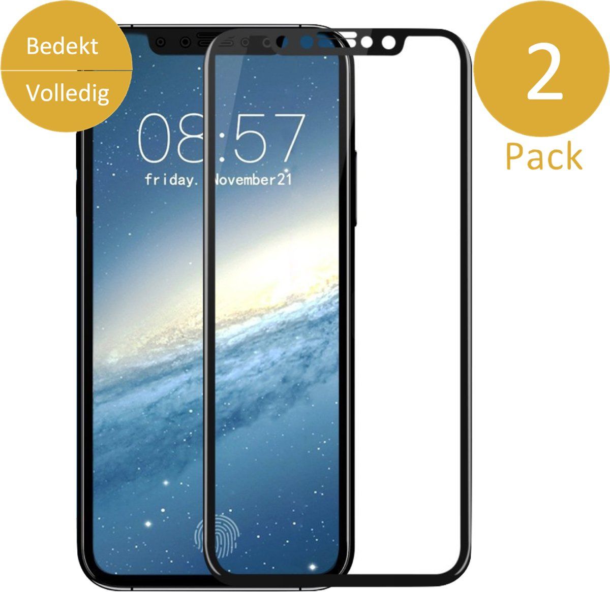 iCall 2x Screenprotector voor Apple iPhone X - Transparant