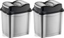 Merkloos / Sans marque b-home 2x vuilnisemmer/prullenbak - zilver/zwart - 28 liter - kunststof