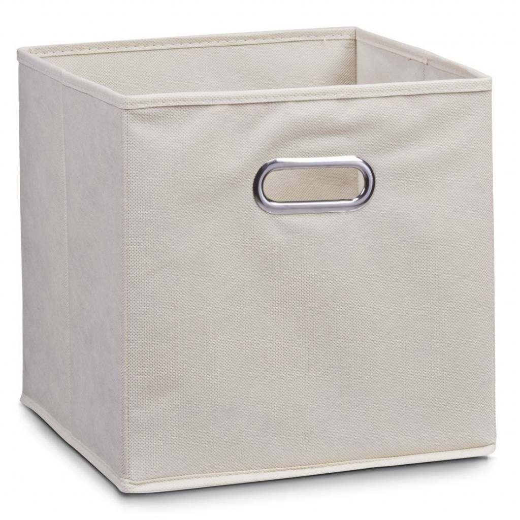 Zeller Present Stoffen opbergbox met verchroomde handgreep