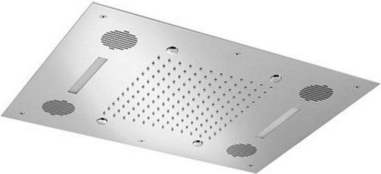 Hotbath Mate Rechthoekige Hoofddouche 48x63 cm Geborsteld Nikkel - Met Bluetooth Soundbox & LED