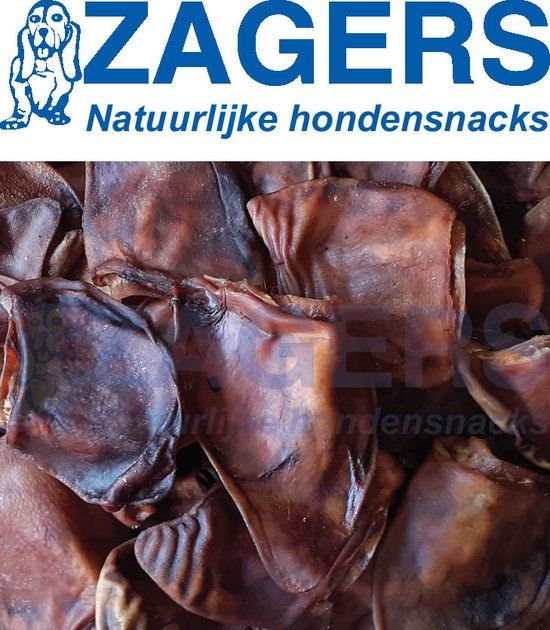 Zagers Natuurlijke Hondensnacks Grote Gedroogde Varkensoren - 10 stuks