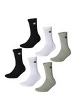Champion 6 paar Crew sokken maat 39-42 unisex tennissokken U20005 Zwart / Wit / Grijs