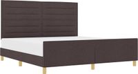 vidaXL Bedframe met hoofdeinde Donkerbruin 180 x 200 cm Stof