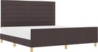 vidaXL Bedframe met hoofdeinde Donkerbruin 180 x 200 cm Stof