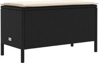 vidaXL Tuinvoetenbank Zwart en Crème 80 x 38 x 45 cm PE Rattan
