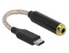 Delock 66302 mobiele telefoonkabel Zwart 0,125 m USB C