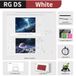 RG DS - Console de jeu rétro pliable - Deux écrans tactiles IPS de 4 pouces - Android 14/Linux - Wi-Fi - 4000 mAh - 64-128 Go, 4000 jeux - Blanc
