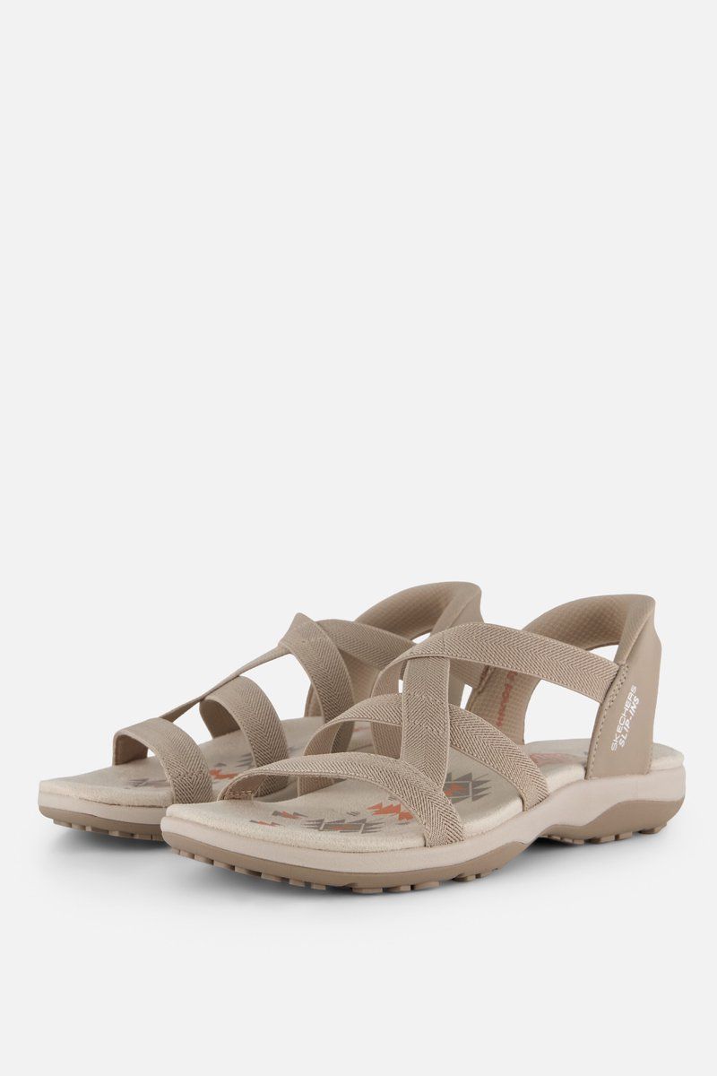 Skechers REGGAE SLIM - STRETCH FLEX Dames Sandalen - Taupe - 36
