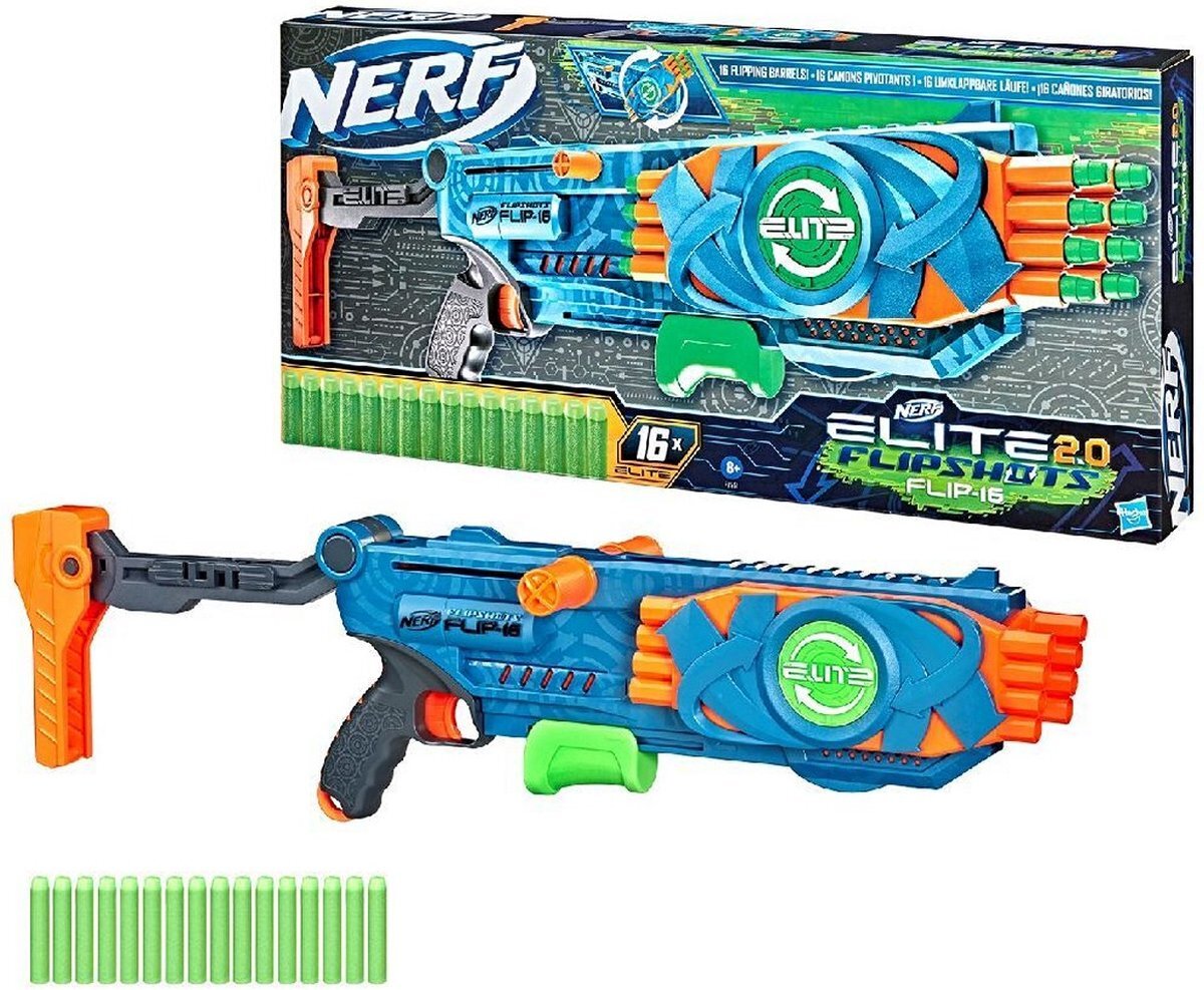 NERF Elite 2.0 Flipshots Flip-16 Blaster + 16 Darts