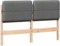 vidaXL Gestoffeerd hoofdbord met hoofdeinde Bruin en Lichtgrijs 120 cm