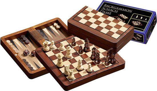 Philos Reis Schaak/Dam/Backgammon Kassette - Magnetisch - PHI-2517