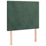 VidaXL Hoofdeind & Voeteind Donkergroen 100x5x118/128 cm Polyester Hout