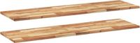 vidaXL Acacia Wood Floating Shelves - Set of 2 - Dark Brown - 140x40x2 cm