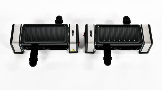 Zanussi RC86P Party Raclette XL - 4 Person Gourmet Grill Set - Silver/Black