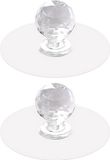 Holland Connections Boutons de tiroir en cristal poignée d'armoire sans perçage cristal transparent, poignées de porte de commode crochet adhésif poignée de meuble pour tiroirs portes salle de bain