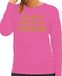 Bellatio Decorations Foute kersttrui/sweater voor dames - Hohoho freak show - roze - glitter goud L