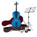 Gear4music 4/4 Studentencello met Koffer + Beginnerspakket, Blauw