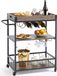 Happyment chariot de service – Chariot de service sur roulettes – Trolley – Noir