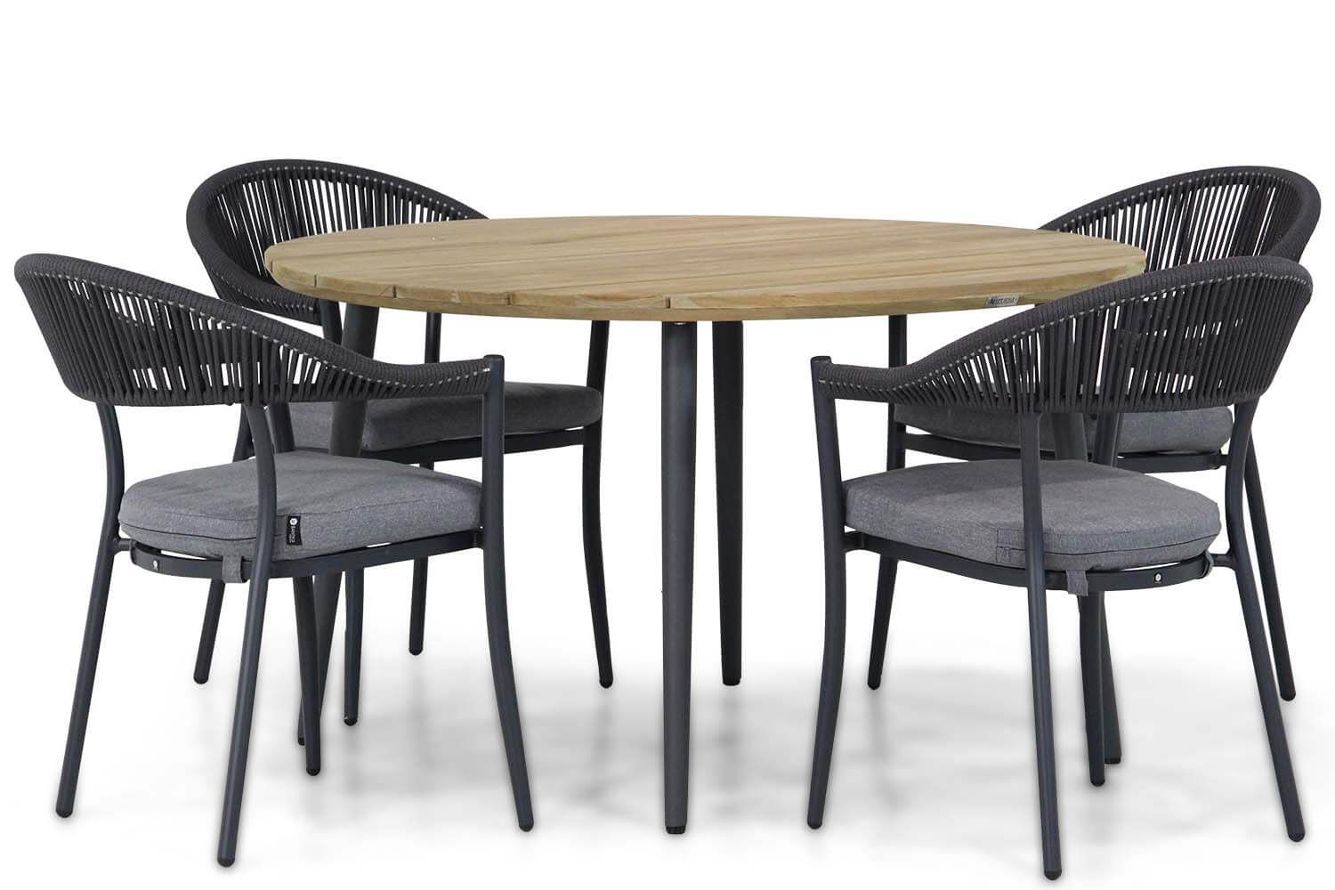 Santika Furniture Vivian/Montana 130 cm Rond Dining Tuinset 5-delig