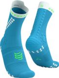 Compressport Pro Racing Socks V4.0 Trail Norse Blue/Neon Green Unisex Hardloopsokken Schoenmaat 42-44