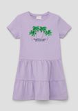s.Oliver Jurk lavendel met pailletten, lange mouw, ronde hals, A-lijn, kinderen, 92