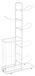 Porte-accessoires de sport - 2-en-1 : porte-ballon et panier à raquettes - Autoportant - Fabriqué en Métal - Adapté au basket-ball, au football et au tennis - Blanc