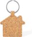 Merkloos / Sans marque Makito Western Europe (mkto) Sleutelhanger met huisje - kurk/metaal - 5 x 6 cm - eigen huis/nieuw huis/housewarming cadeau/hotel