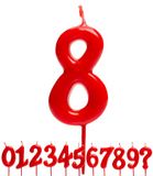 Dekora Verjaardagskaars Nummer 8 Rood voor Taarten 7,5 cm