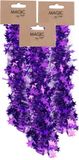 Inge-glas Inge Christmas Goods Spiraal kerstslingers - 3x - paars - folie - 750 cm - sterren