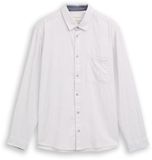 Tom Tailor Regular fit chemise avec poche poitrine Taille XXXL craie gris blanc structure
