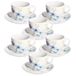 Tognana Florenne, 6 kopjes met bord 200 cc, New Bone China, meerkleurig