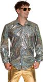 Partychimp Shiny Disco Shirt Zilver voor Heren
