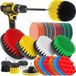 Senza Marchio Extended Long Attachment Power Cleaning Badkamer Tub Pool Tile Aanrecht Vloeren Baksteen Keramisch oppervlak Boorborstels Set Kit - Geel 28 stuks