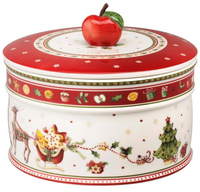 Merkloos Villeroy & Boch Winter Bakery Delight Koekjesdoos - Groot - 13x17cm - Rood/Wit