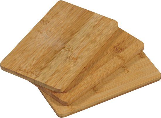 Kesper Snijplank Set - 3-delig - Bamboe - Rechthoekig - Bruin