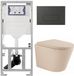 Geberit QeramiQ Dely Toiletset - Diepspoel - Rimless - Inbouwreservoir UP320 - Softclose Zitting - Antraciet Mat Bedieningsplaat