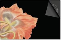 Dietrix Inductie beschermer 81x52 - Dietrix Kookplaat beschermer - Botanical - Bloem oranje op zwart